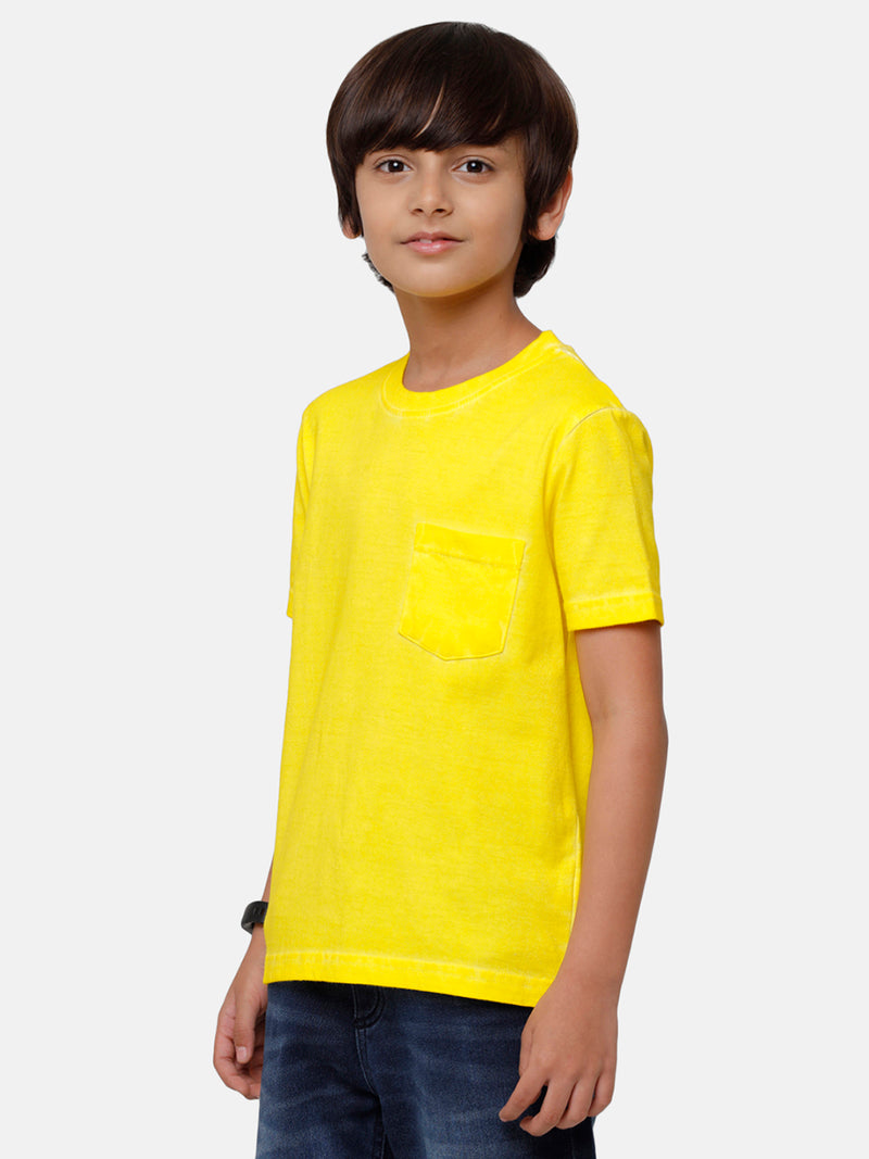 Kids - Boys Half Sleeve T-Shirt Lemon Yellow