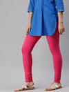 De Moza Women's Premium Churidhar Leggings Solid Cotton Light Fuchsia - De Moza (6679540891711)