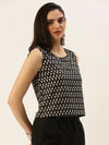 De Moza Women Printed Top Cotton Black - De Moza