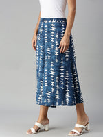 DeMoza Ladies Printed Culottes Rayon Indigo Blue - De Moza