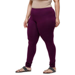 De Moza Women Plus Size Churidar Leggings Dark Purple