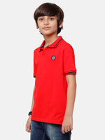 Kids - Boys Printed Half Sleeve T-Shirt High Risk Red