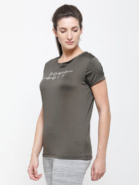 De Moza Ladies Active Wear T-Shirt Olive Green