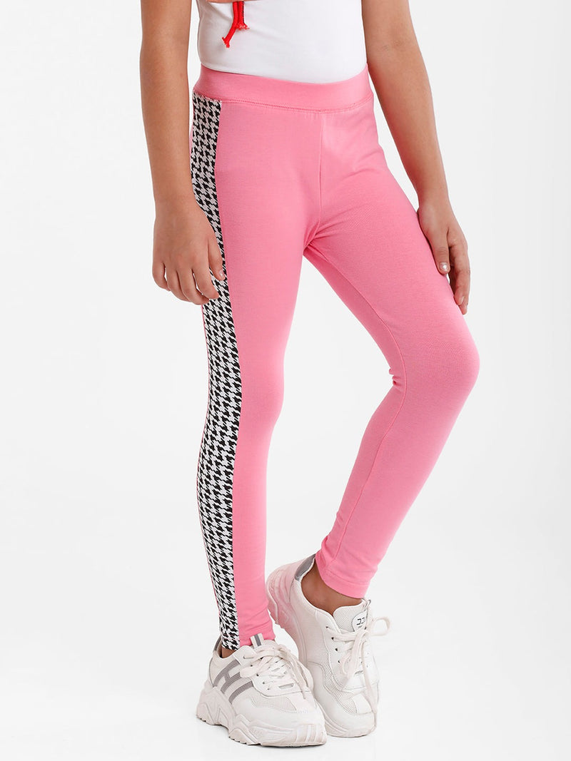 Kids – Girls Printed Ankle Leggings Light Pink
