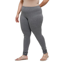 De Moza Ladies  Plus Size Churidar  Leggings Solid Cotton Anthra Melange - De Moza