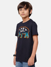 Kids - Boys Printed Half Sleeve T-Shirt Dark Navy Blue