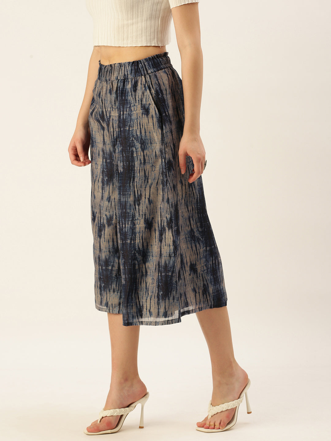 De Moza Women's Printed Culottes Indigo