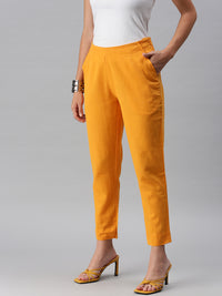De Moza Women's Cigarette Pant Mustard