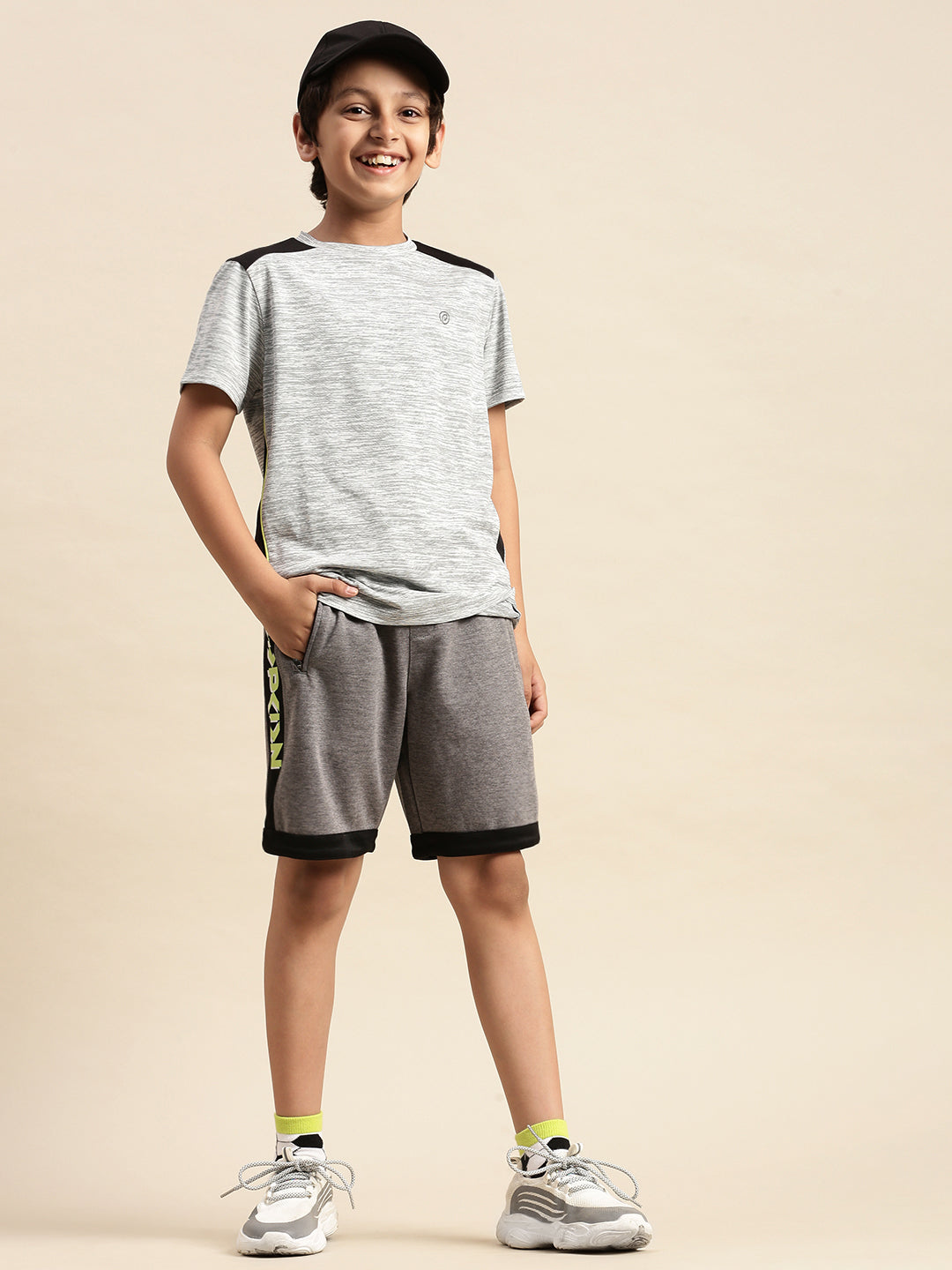 Kids – Boys Active wear Shorts Anthra Melange - De Moza