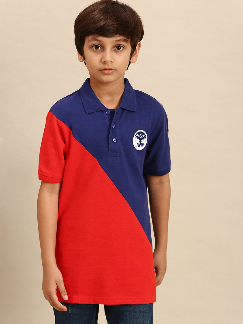 Kids - Boys Printed Half Sleeve T-Shirt Risk Red