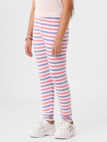 Kids – Girls Printed Ankle Leggings Pink