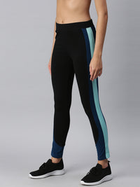 Ladies Printed Active Wear Leggings Black