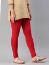 De Moza Women's Premium Churidhar Leggings Solid Cotton Light Red - De Moza (6679540924479)