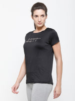 Ladies Half Sleeve Active-T-Shirt Black