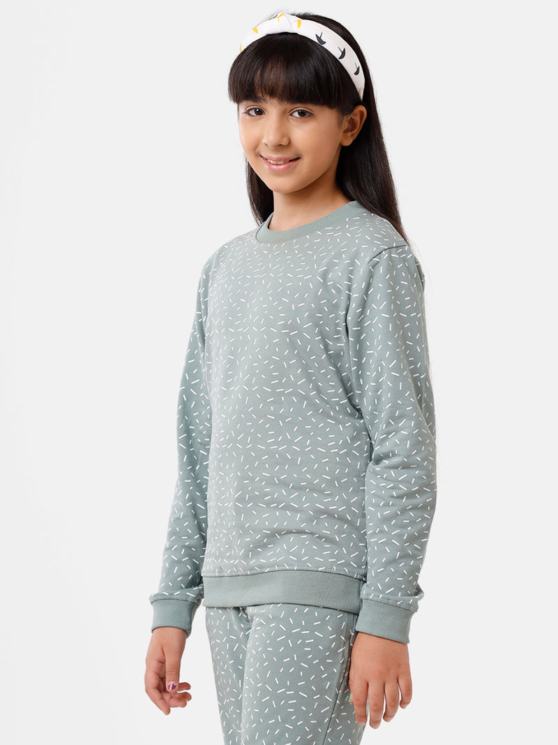 Kids - Girls Printed Sweatshirt Light Petrol
