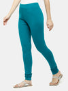 De Moza Ladies Churidar Leggings Solid Cotton Peacock Green - De Moza