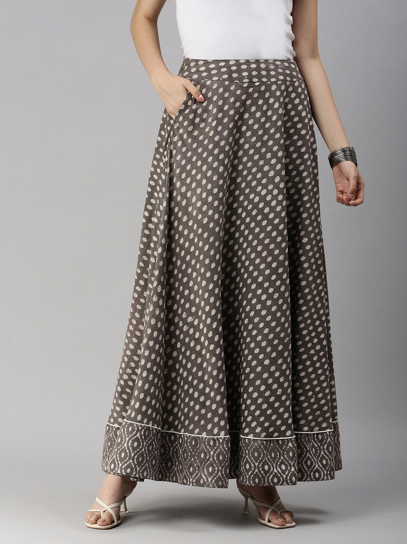 Women's Printed Skirt Grey