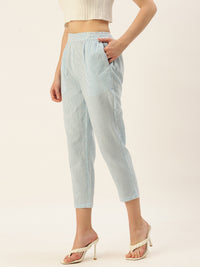 De Moza Women's Casual Pant Light Blue