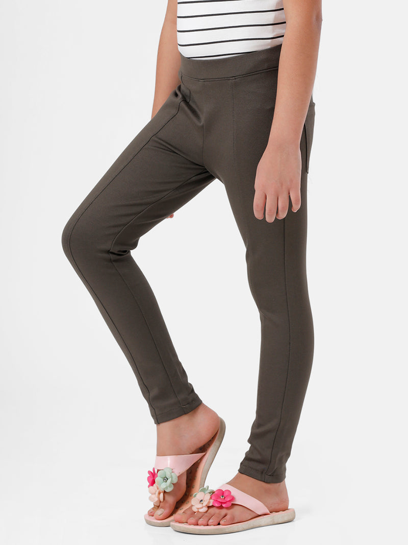 Kids – Girls Tregging Olive Green