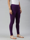 De Moza Ladies Churidar Leggings Solid Cotton Purple - De Moza