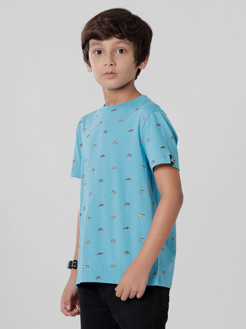 PIPIN Boys Printed T-shirt Light Blue