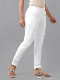 De Moza Women's Cigarette Pant Offwhite