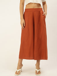 De Moza Women's Culottes Rust Orange