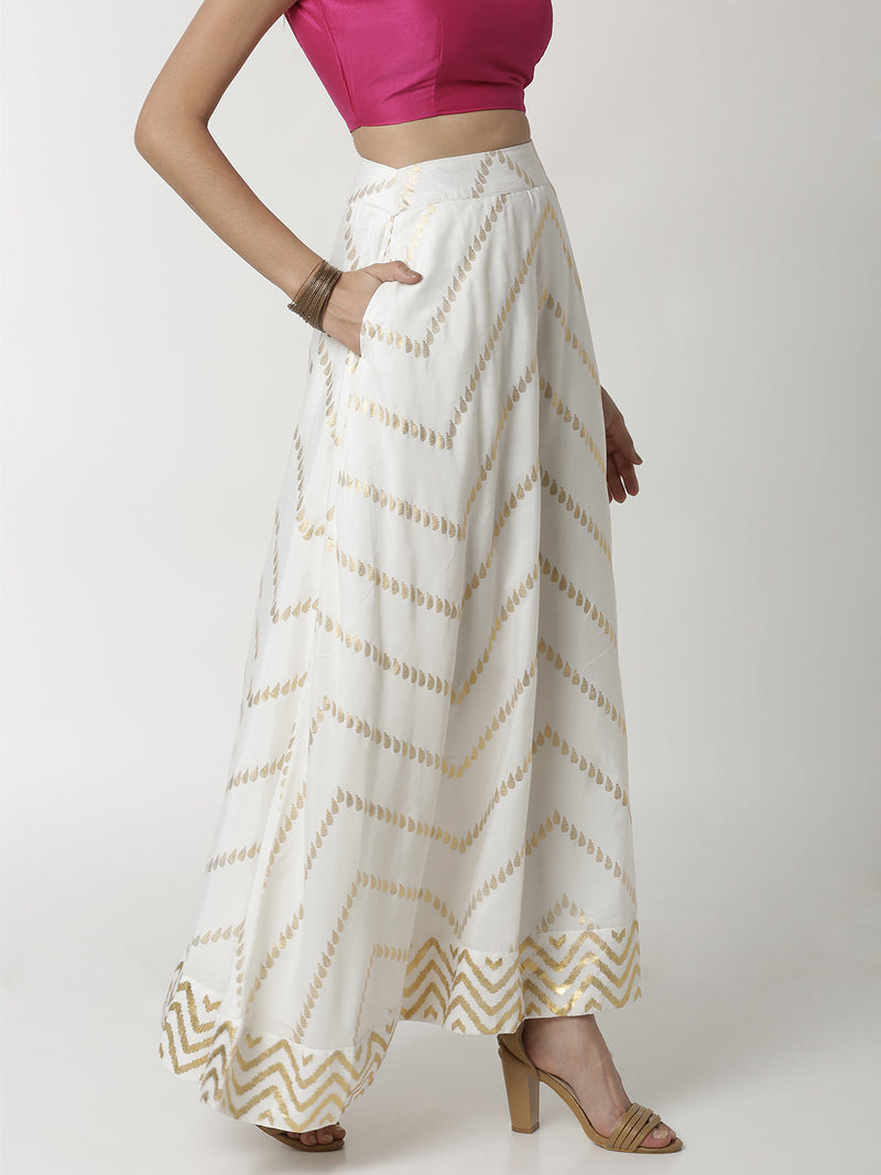 De Moza Ladies Printed Skirt Offwhite - De Moza (4341015216191)