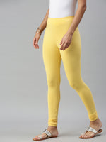 De Moza Women Churidar Leggings Solid Cotton Yellow