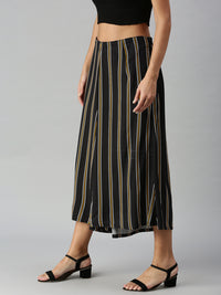 De Moza Ladies Printed Culottes Rayon Yellow & Black - De Moza