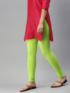 De Moza Women's Premium Ankle Length Leggings Solid Cotton Leaf Green - De Moza (6679539548223)