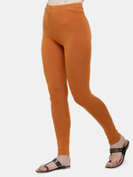 De Moza Ladies Leggings Ankle Length Solid Cotton Light Rust - De Moza