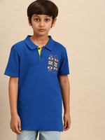 Kids - Boys Printed Half Sleeve T-Shirt Royal Blue