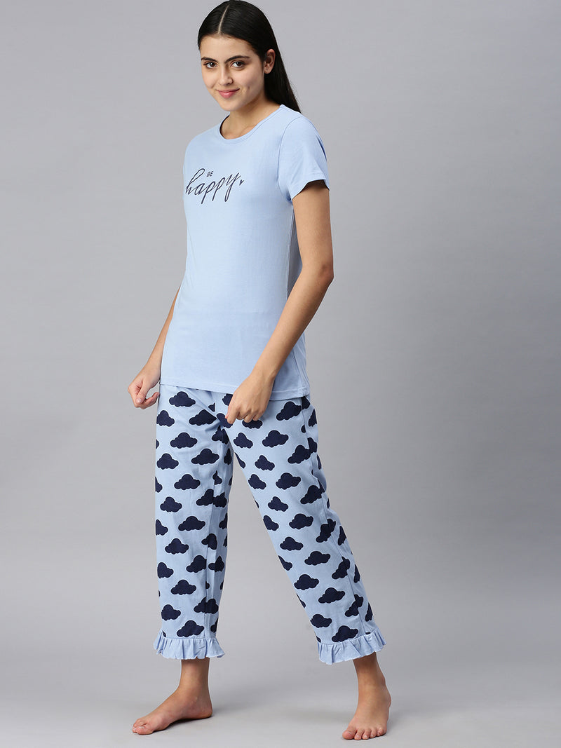 De Moza Ladies Printed Pyjama Set Wind Surfer