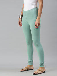 De Moza Ladies Churidar Leggings Solid Cotton Light Petrol - De Moza