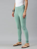 De Moza Ladies Churidar Leggings Solid Cotton Light Petrol - De Moza