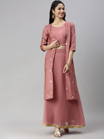 De Moza Women’s Lehenga Set Mauve (3Piece set)