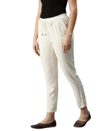 De Moza Women's Straight Pant Offwhite