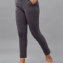 De Moza Women Super Stretch Kurti Pant Grey Solid Cotton