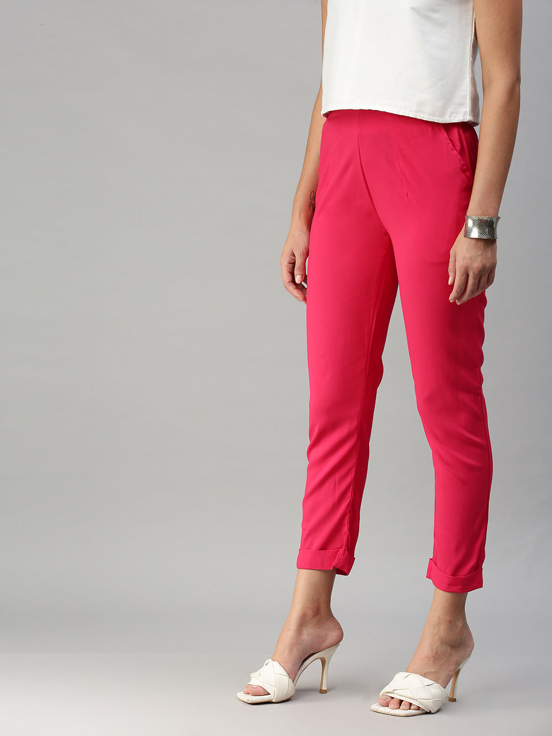 De Moza Women's Cigarette Pant Fuchsia