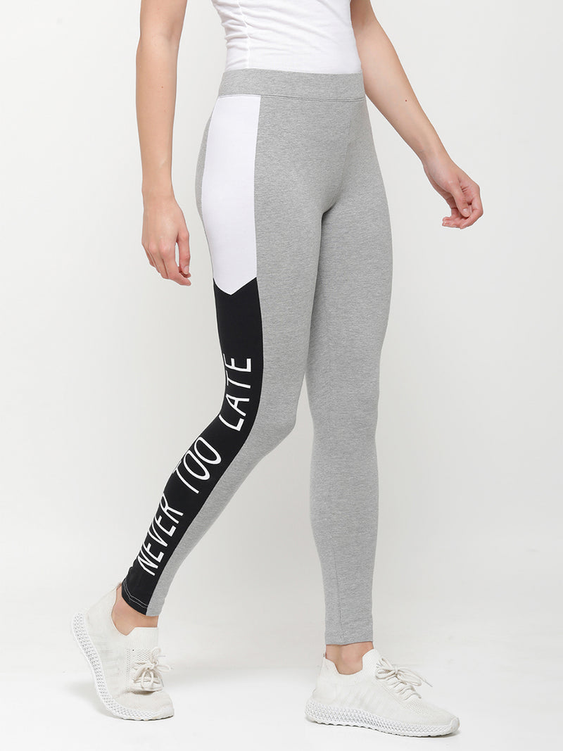 De Moza Ladies Active Wear Leggings Grey Melange