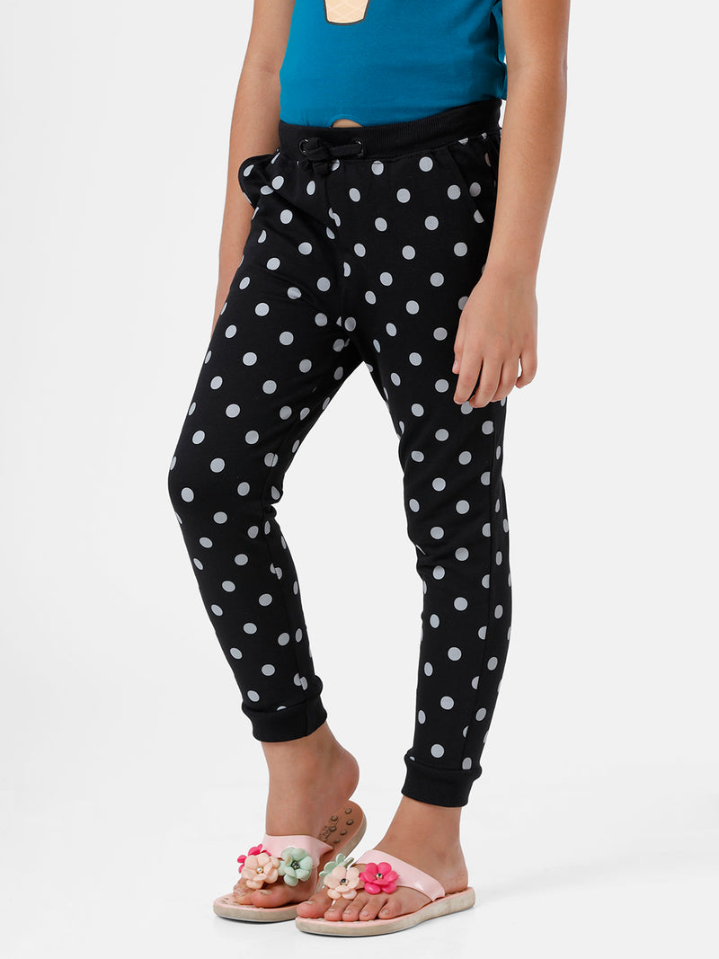 Kids - Girls Printed Jogger Raven