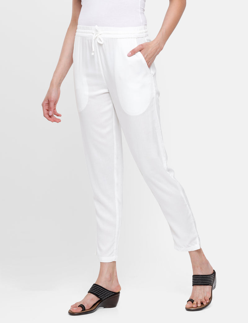 De Moza Ladies Straight Pant Offwhite