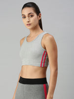Ladies Active wear Sports Bra Grey Melange