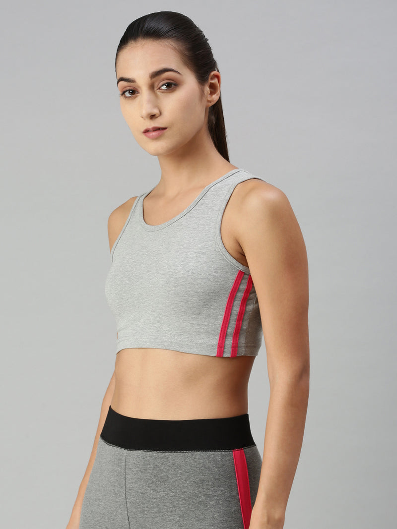 Ladies Active wear Sports Bra Grey Melange