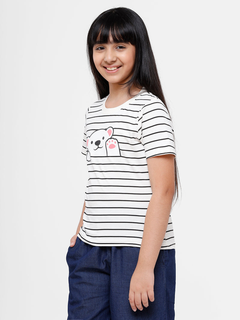Kids - Girls Printed Top Cloud Dancer