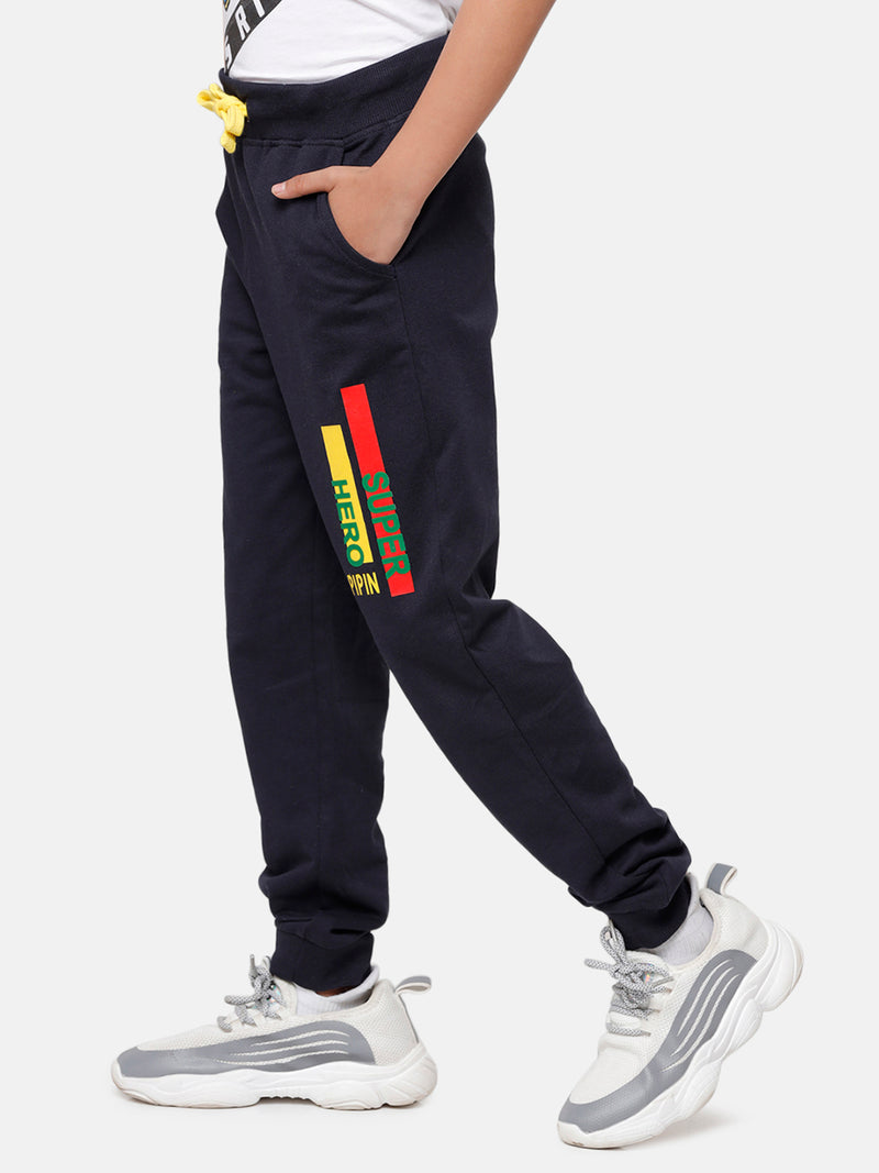 Kids - Boys Printed Jogger Dark Navy Blue