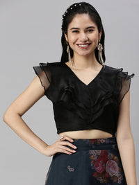 De Moza Womens Crop Top Black