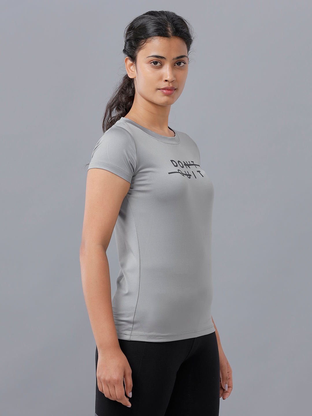 De Moza Ladies Active Wear T-Shirt Grey