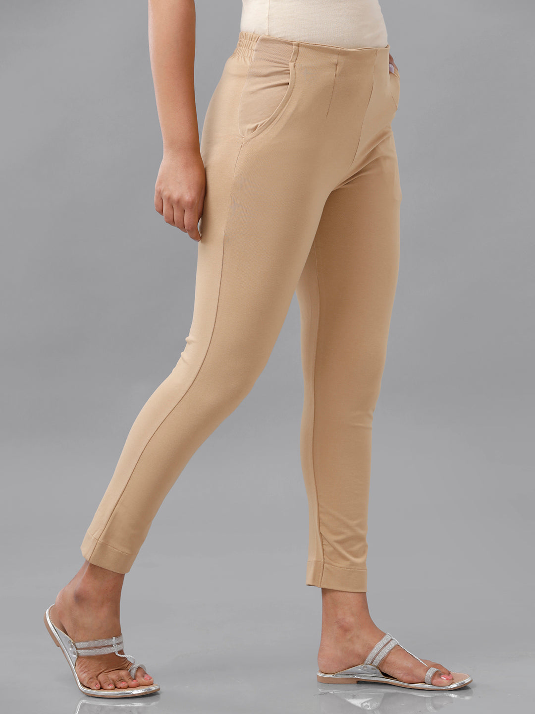 Women's cigarette shop pants cotton stretch